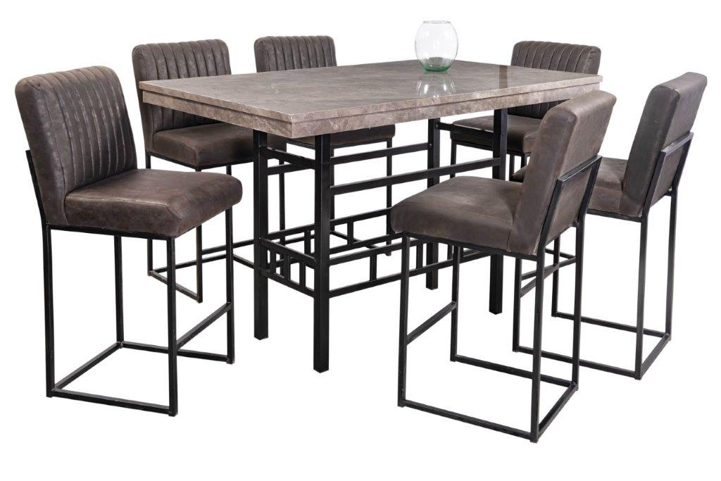 Foto 3 pulgar | Comedor Coco Alto 6 Sillas Café Tubular Y Cubierta De Formica Mobilkraft