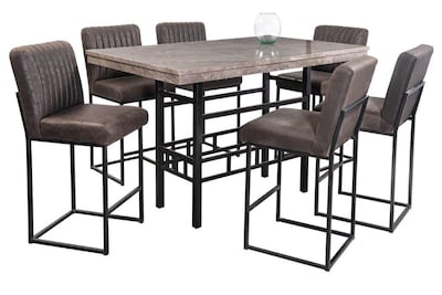 Foto 2 | Comedor Coco Alto 6 Sillas Café Tubular Y Cubierta De Formica Mobilkraft