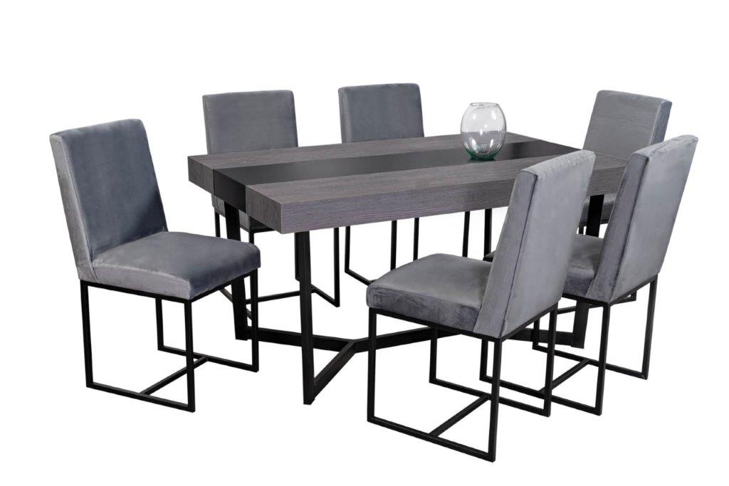 Foto 3 pulgar | Comedor Alpes Gris 6 Sillas Tubular Y Cubierta De Formica Mobilkraft