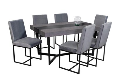 Foto 2 | Comedor Alpes Gris 6 Sillas Tubular Y Cubierta De Formica Mobilkraft