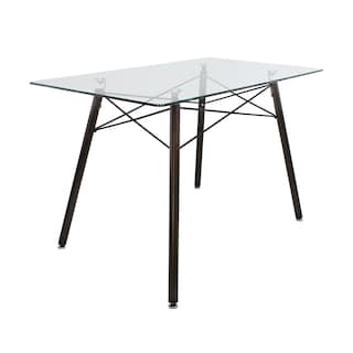 Foto 2 | Comedor Cristal Rectangular Con Patas Nogal Para 4 Personas Sillas Oslo Azul