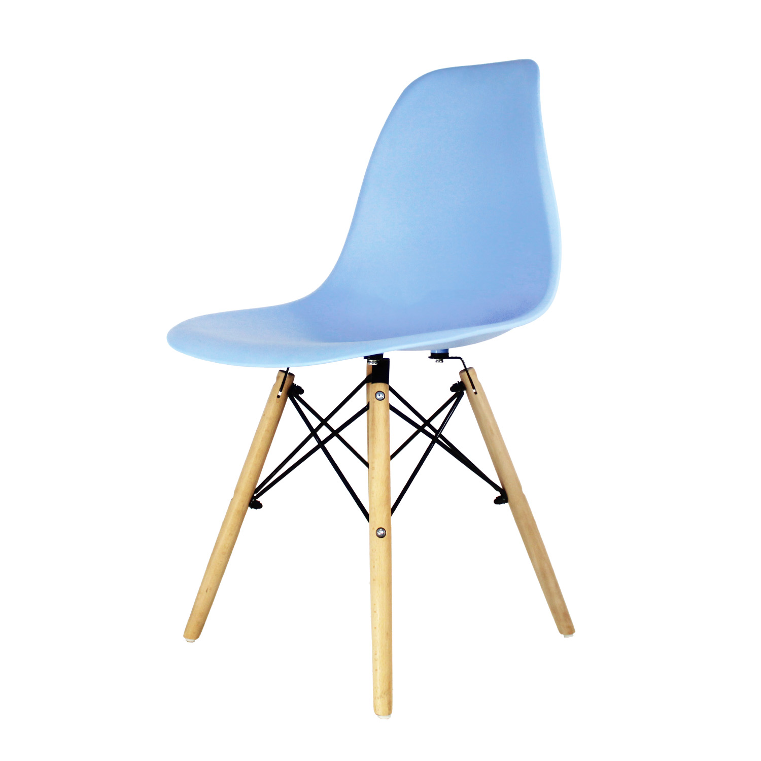 Foto 6 pulgar | Comedor Cristal Rectangular Con Patas Nogal Para 4 Personas Sillas Oslo Azul