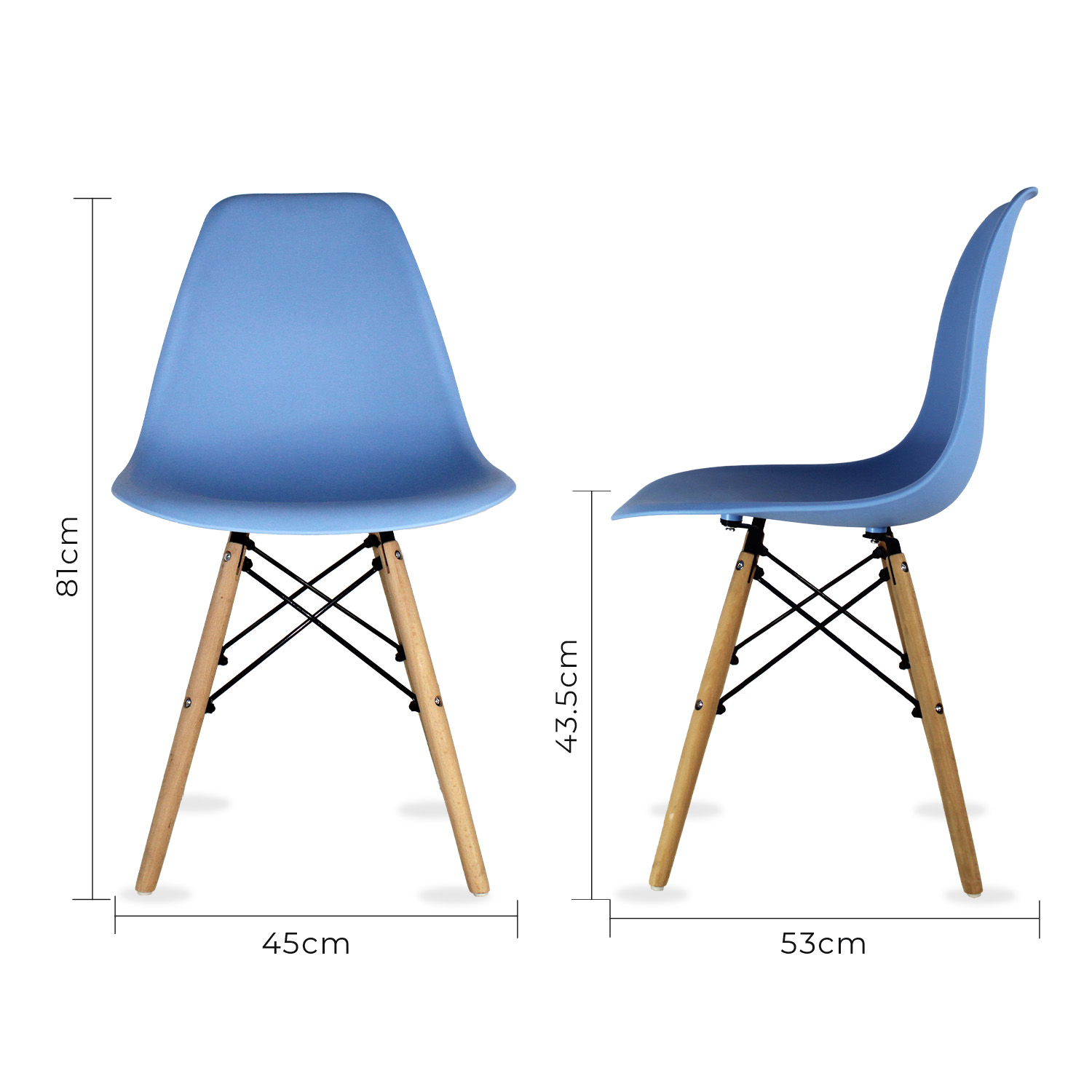 Foto 8 pulgar | Comedor Cristal Rectangular Con Patas Nogal Para 4 Personas Sillas Oslo Azul