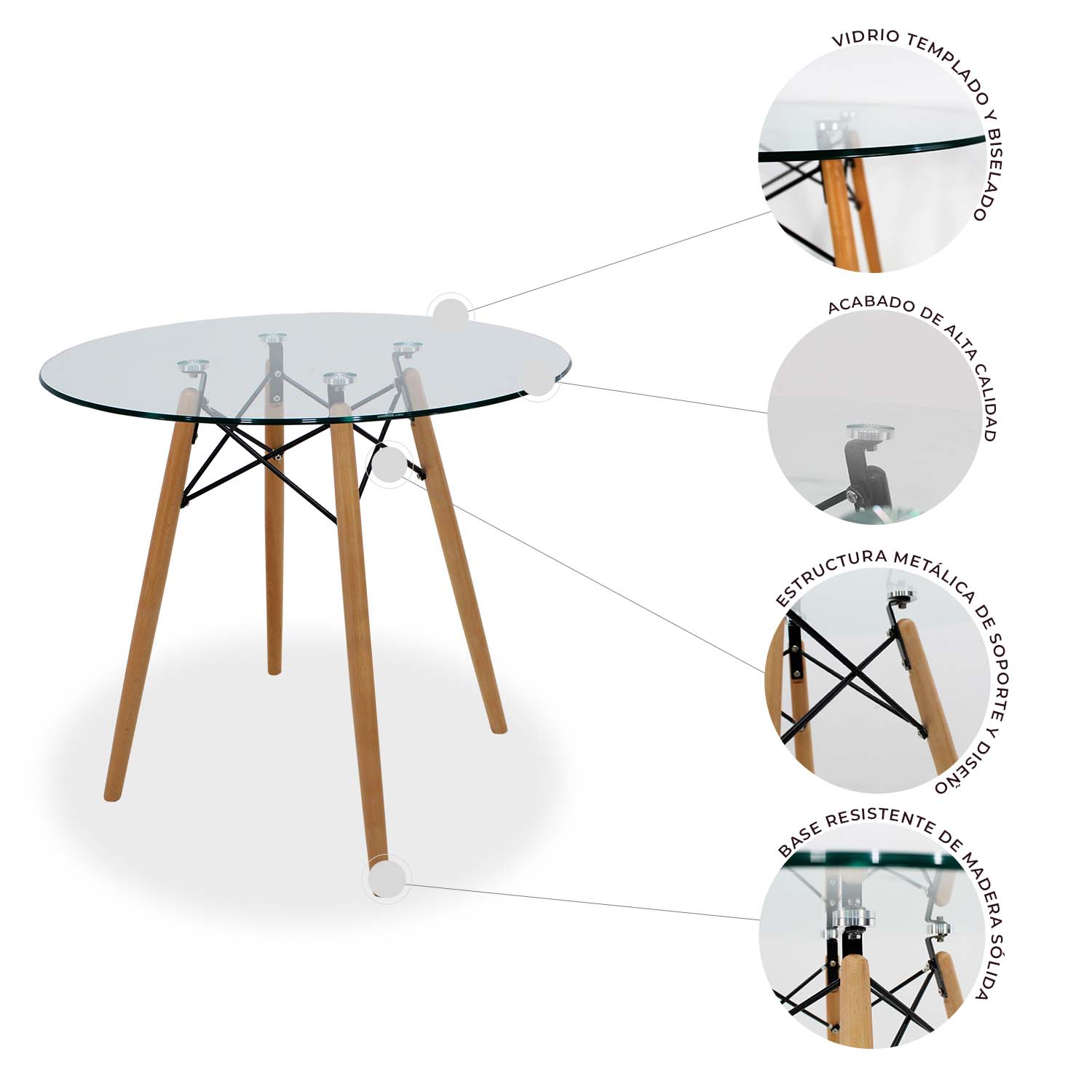 Foto 4 pulgar | Comedor Oslo Cristal Para 4 Personas Sillas Oslo Amarillas