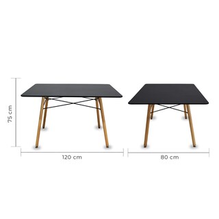 Foto 4 | Comedor Oslo Rectangular Negro Para 4 Personas Sillas Oslo Amarillas