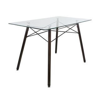 Foto 2 | Comedor Cristal Rectangular Con Patas Nogal Para 4 Personas Sillas Oslo Amarillas