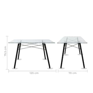 Foto 4 | Comedor Cristal Rectangular Con Patas Nogal Para 4 Personas Sillas Oslo Amarillas