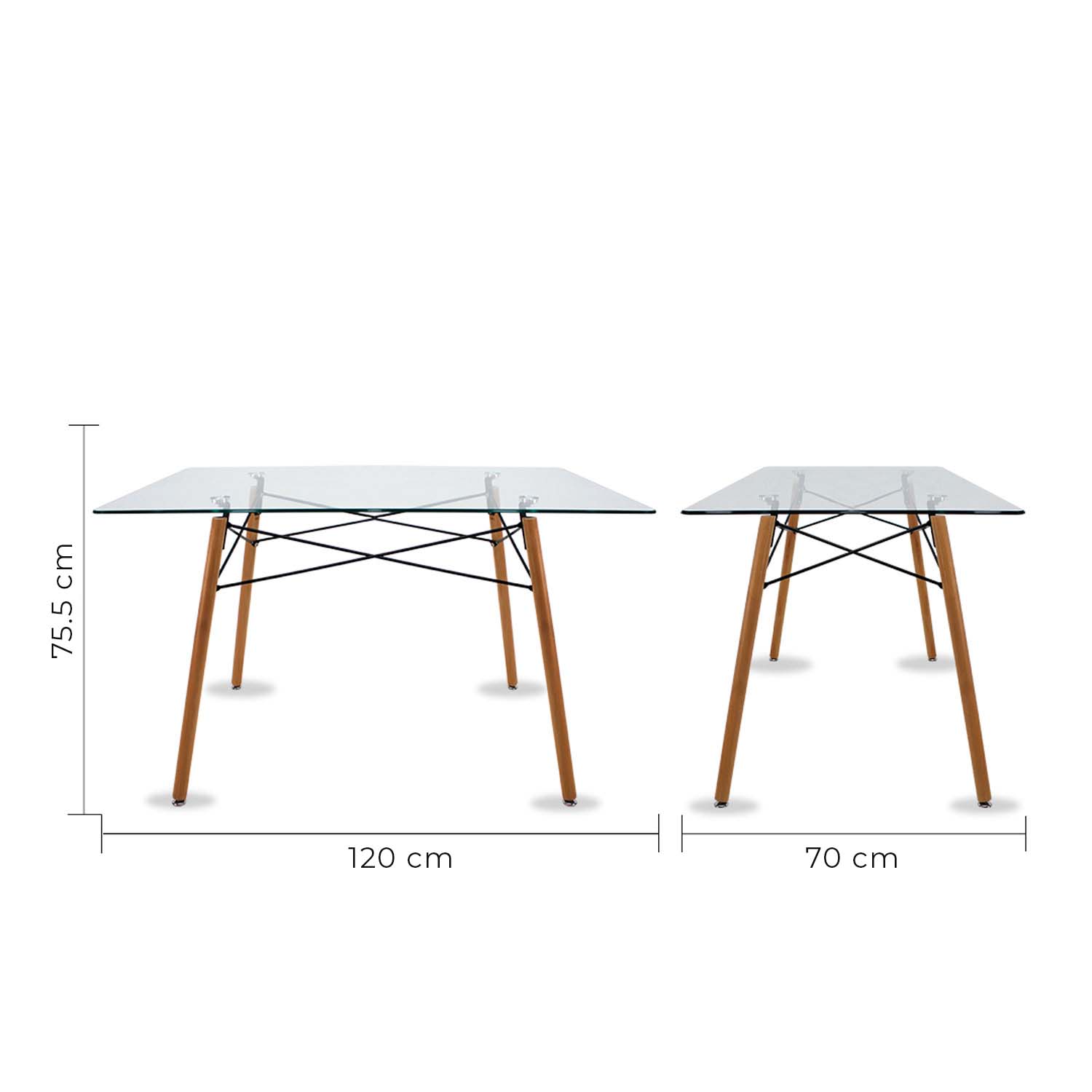 Foto 5 pulgar | Comdeor Cristal Rectangular Para 4 Personas Sillas Oslo Amarillas