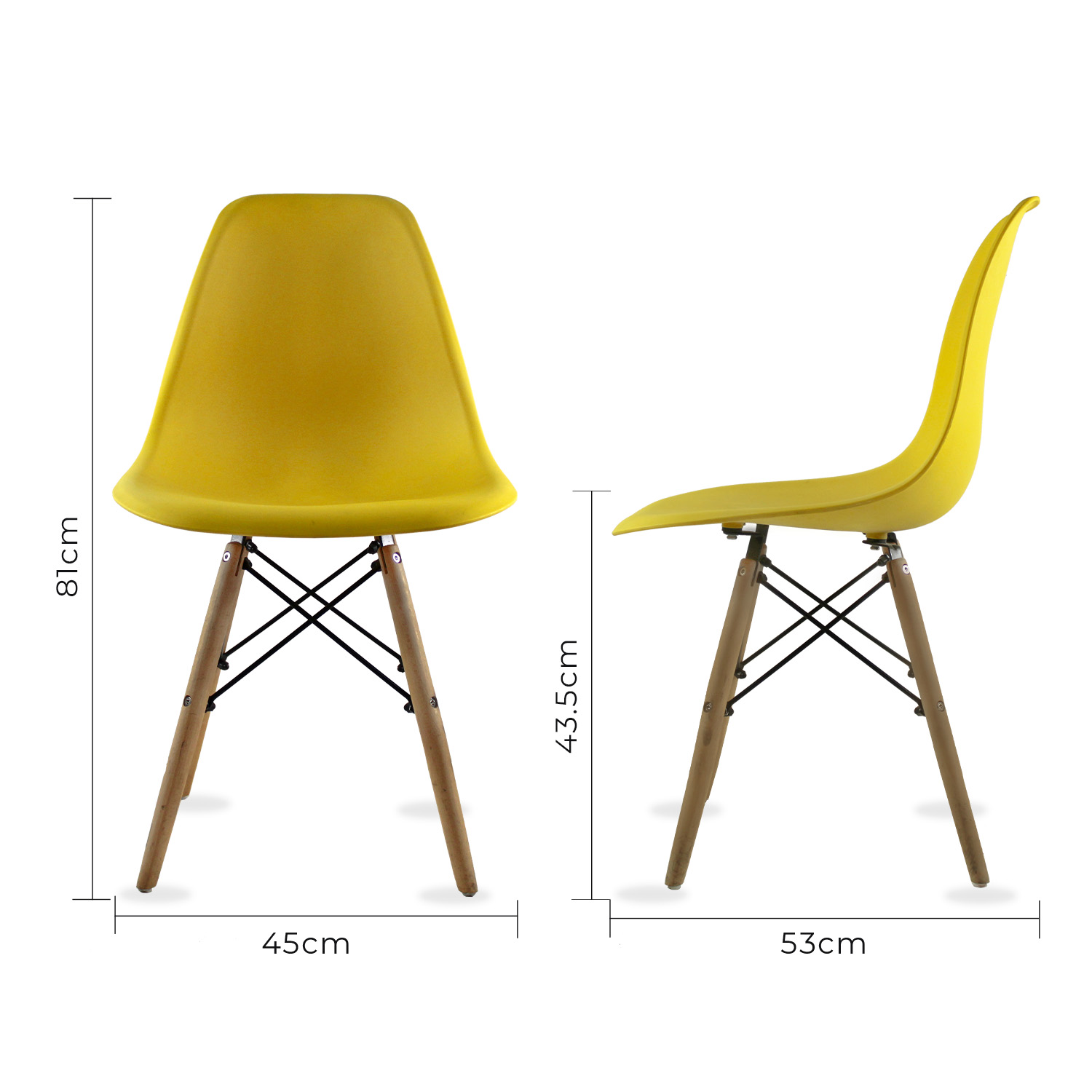 Foto 7 | Comdeor Cristal Rectangular Para 4 Personas Sillas Oslo Amarillas