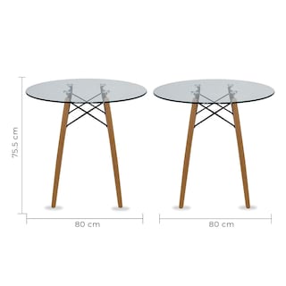 Foto 4 | Comedor Oslo Cristal Para 4 Personas Sillas Oslo Azul