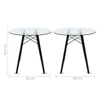 Foto 4 | Comedor Cristal Con Patas Nogal Para 4 Personas Sillas Oslo Azul