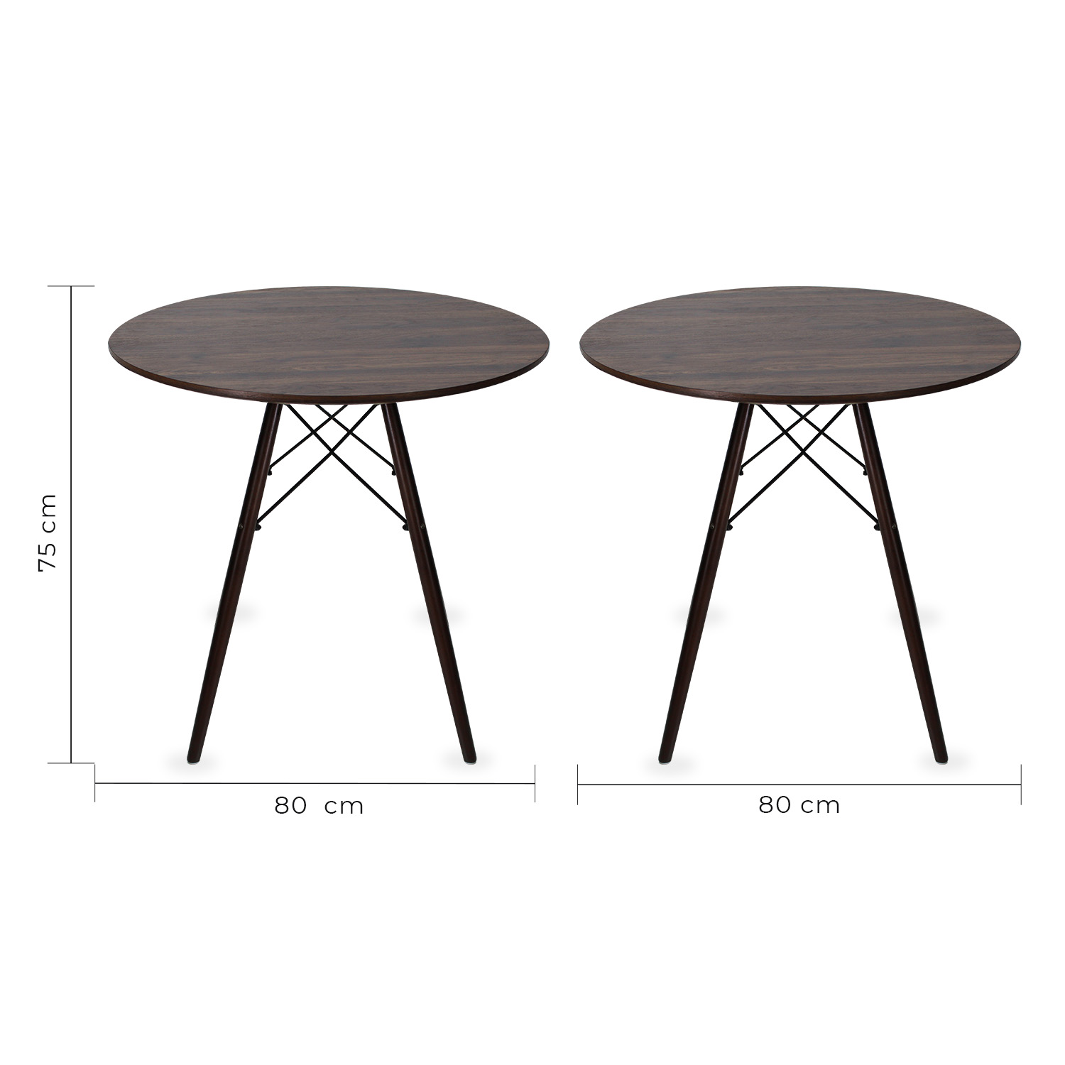 Foto 5 pulgar | Comedor Oslo Redondo Nogal Para 4 Personas Sillas Oslo Azul
