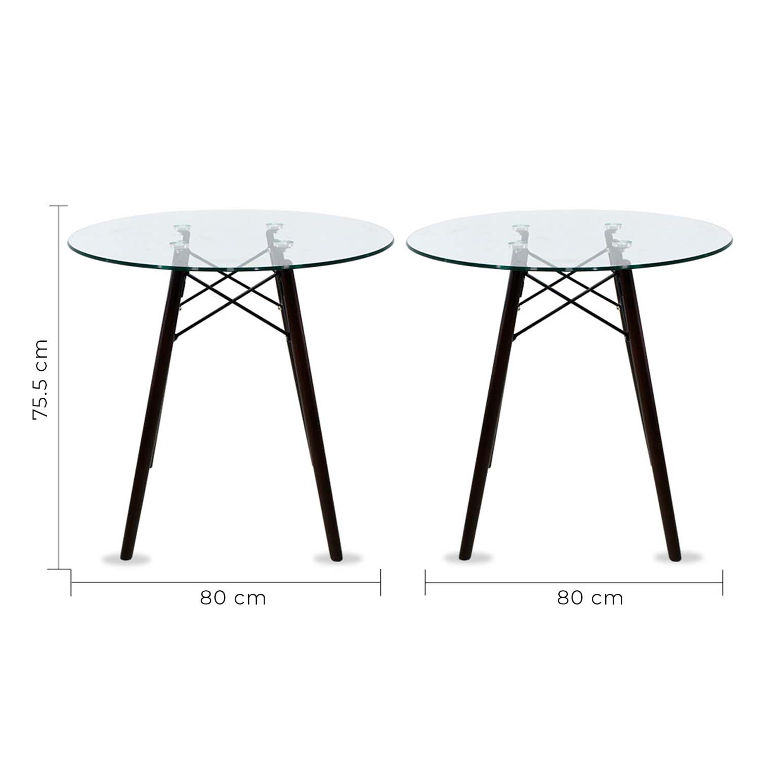 Foto 5 pulgar | Comedor Cristal Con Patas Nogal Para 4 Personas Sillas Oslo Amarillas