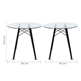 Foto 4 | Comedor Cristal Con Patas Nogal Para 4 Personas Sillas Oslo Amarillas