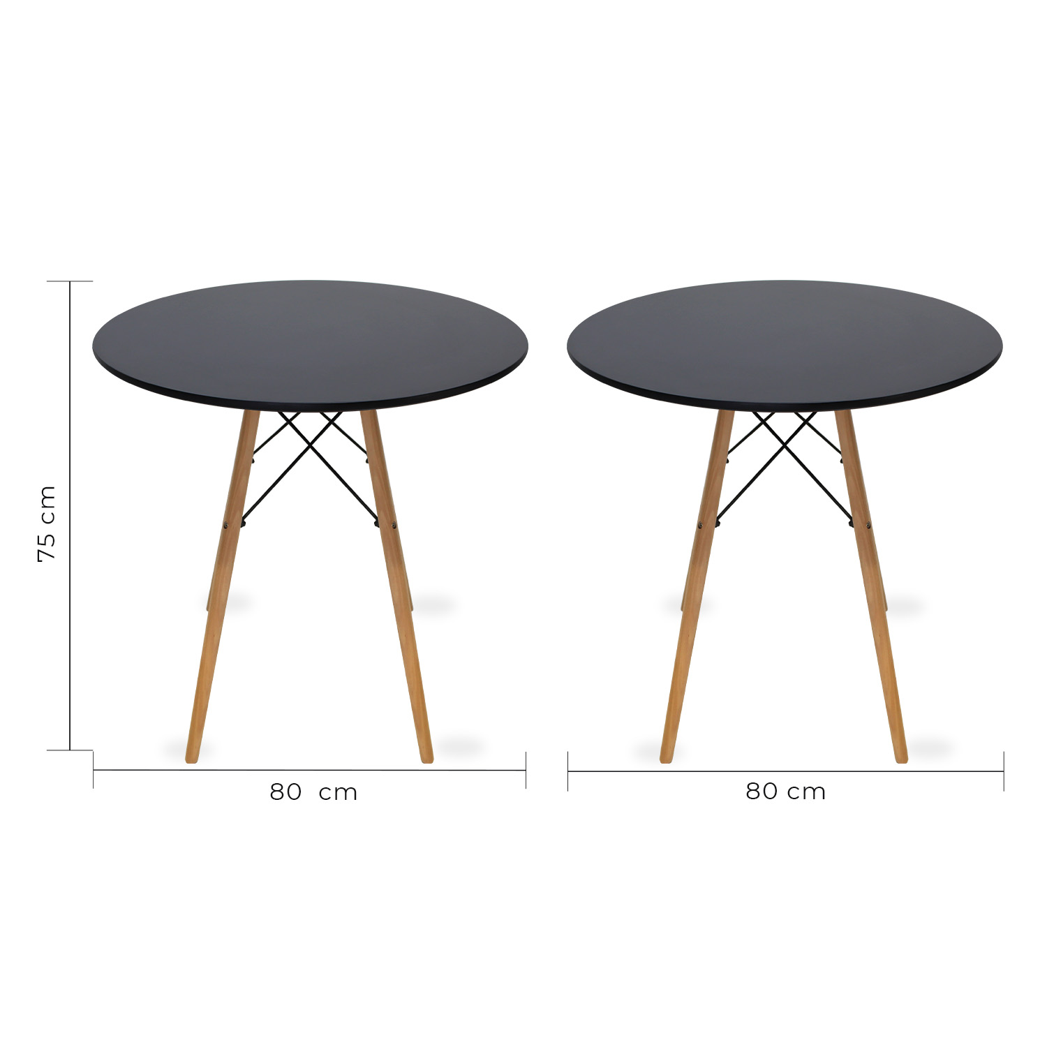 Foto 5 pulgar | Comedor Oslo Redondo Negro Para 4 Personas Sillas Oslo Azul