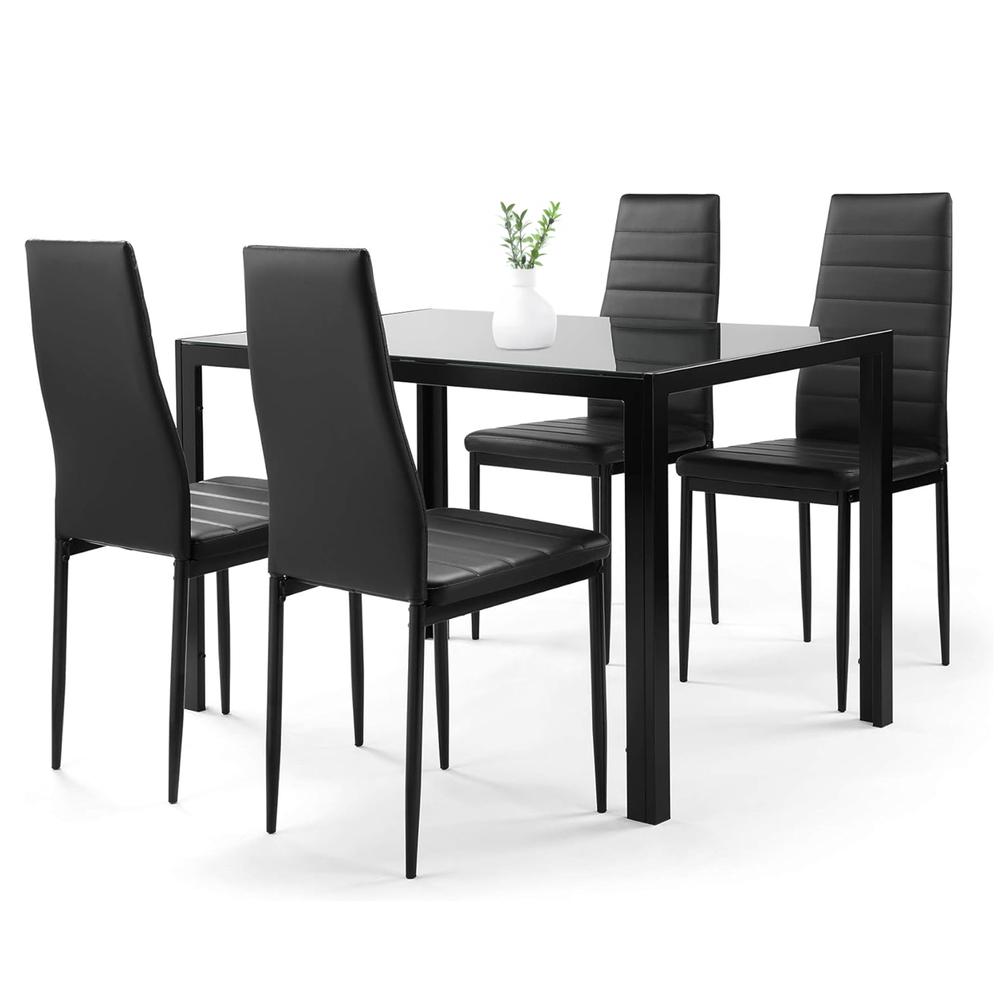 Foto 1 | Set de Comedor KingsHouse con 4 Sillas y Mesa de Vidrio