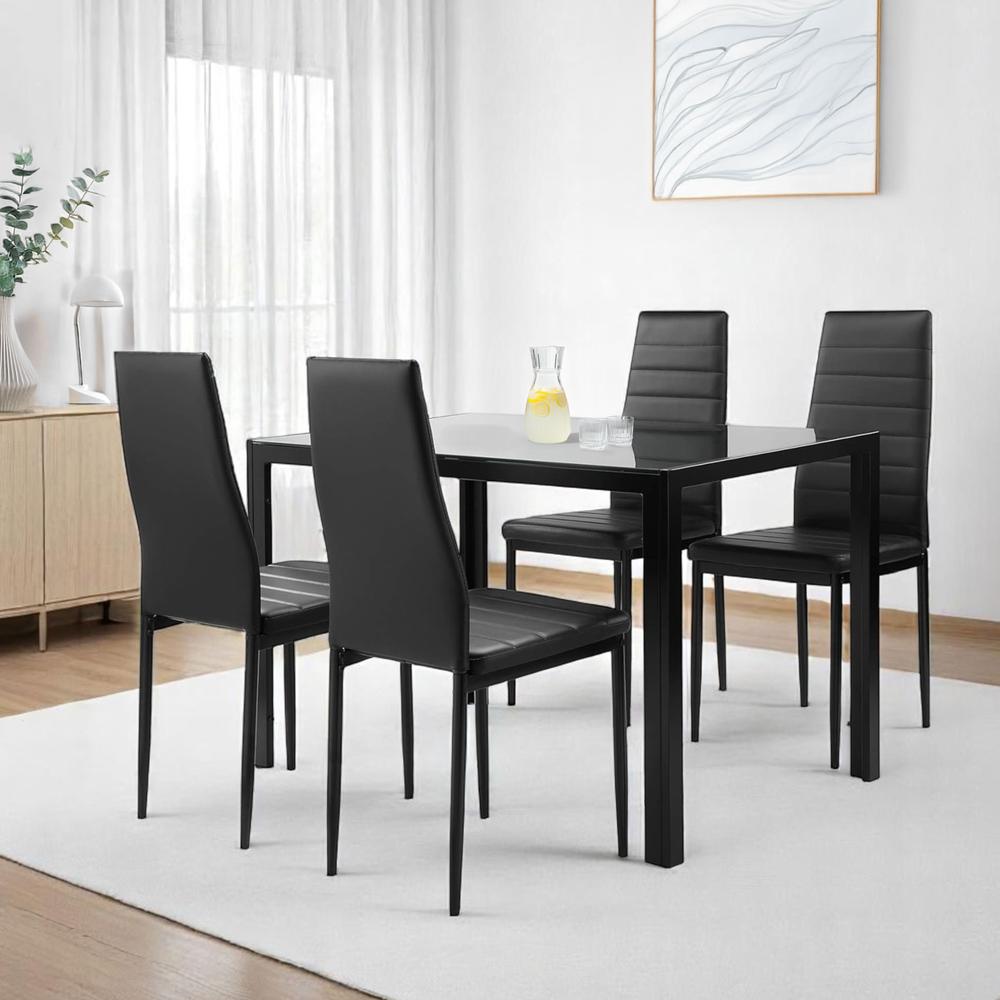 Foto 7 pulgar | Set de Comedor KingsHouse con 4 Sillas y Mesa de Vidrio
