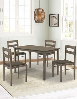 Foto 1 | Juego de Comedor Mobi León Antique Grey 4 Sillas Ergonómicas