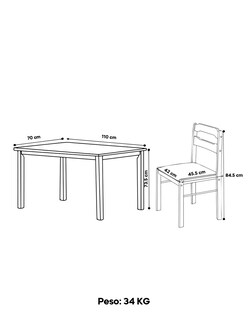 Foto 3 | Juego de Comedor Mobi León Antique Grey 4 Sillas Ergonómicas