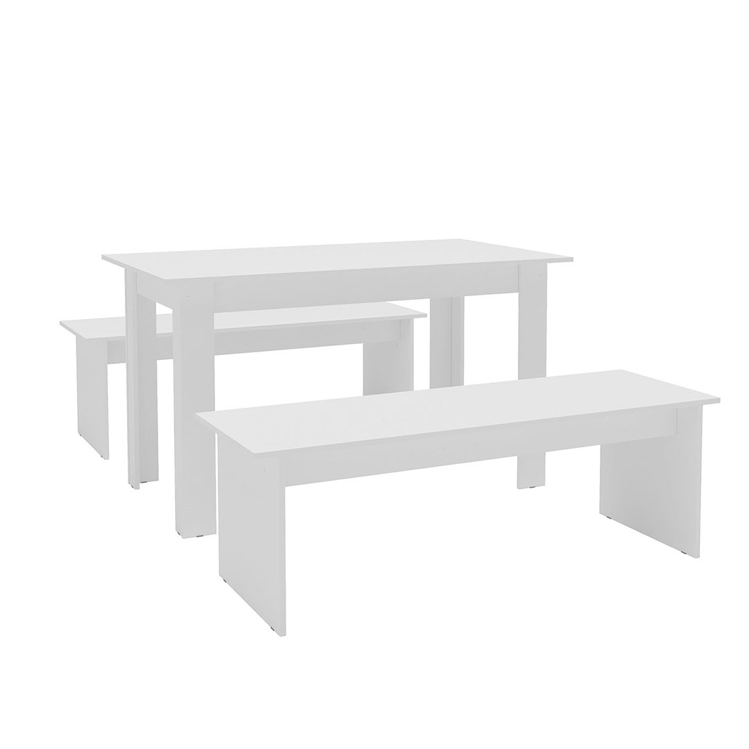 Foto 3 pulgar | Comedor Mobi Blanco con 2 Bancas