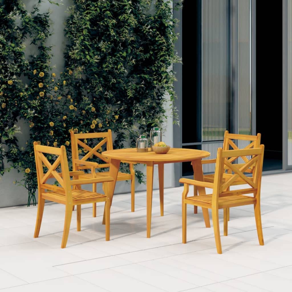 Foto 3 pulgar | Sillas De Comedor Para Patio Vidaxl, Madera Maciza De Acacia, Color Marrón, 4 Unidades - Venta Internacional.