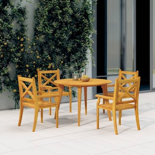 Foto 2 | Sillas De Comedor Para Patio Vidaxl, Madera Maciza De Acacia, Color Marrón, 4 Unidades - Venta Internacional.