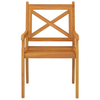 Foto 5 | Sillas De Comedor Para Patio Vidaxl, Madera Maciza De Acacia, Color Marrón, 4 Unidades - Venta Internacional.