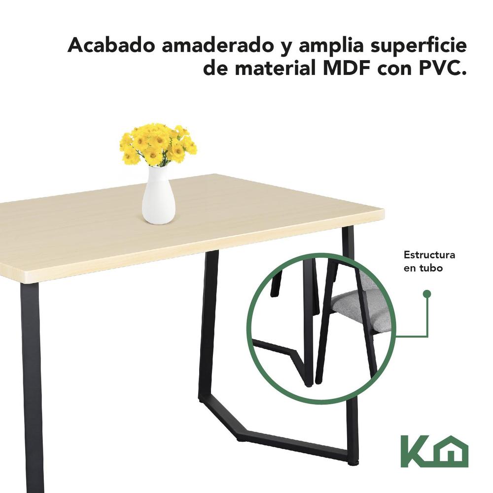 Foto 4 pulgar | Juego De Comedor 4 Sillas Mesa Rectangular Cocina Cafetería