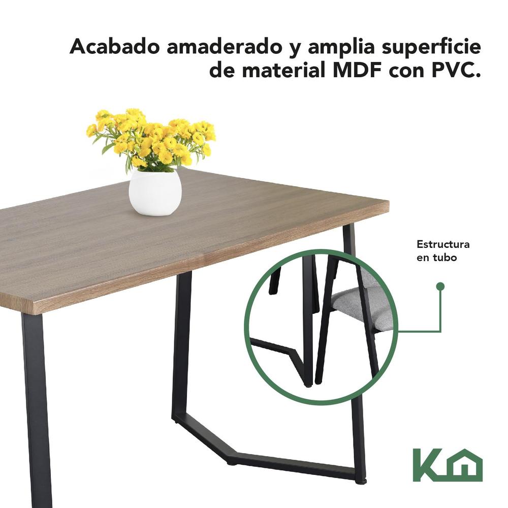 Foto 4 pulgar | Juego De Comedor 4 Sillas Mesa Rectangular Cocina Cafetería