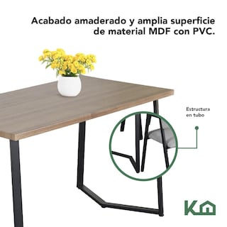 Foto 3 | Juego De Comedor 4 Sillas Mesa Rectangular Cocina Cafetería