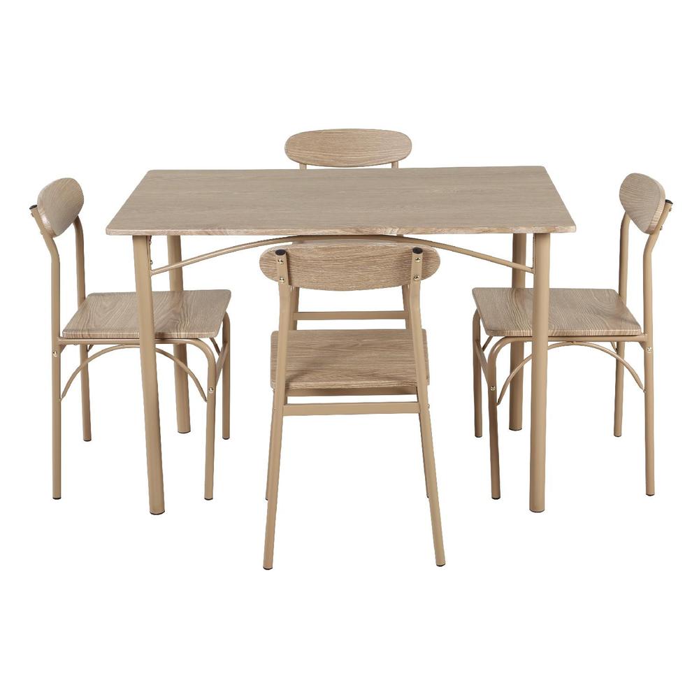 Foto 2 pulgar | Comedor De 4 Sillas Metal Mesa Rectangular Elegante Moderno