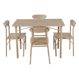 Foto 1 | Comedor De 4 Sillas Metal Mesa Rectangular Elegante Moderno