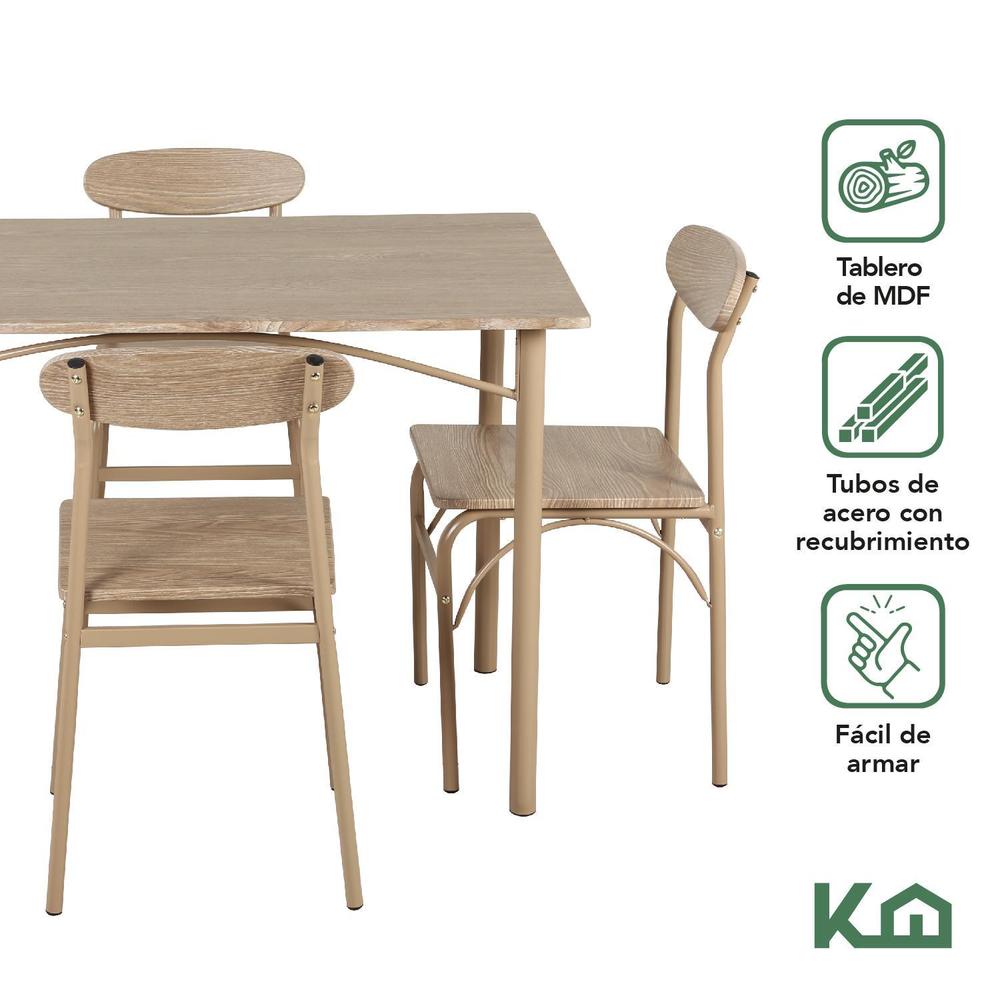 Foto 3 pulgar | Comedor De 4 Sillas Metal Mesa Rectangular Elegante Moderno
