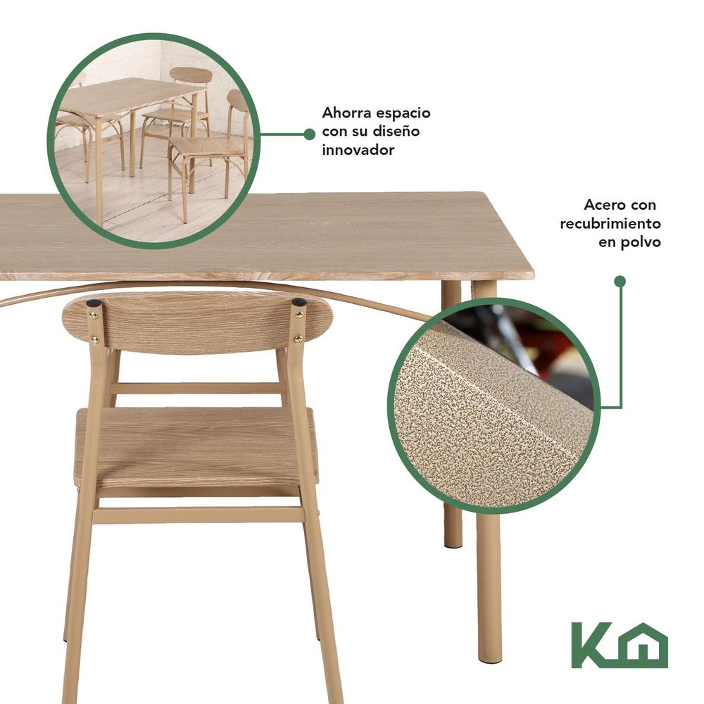 Foto 7 pulgar | Comedor De 4 Sillas Metal Mesa Rectangular Elegante Moderno