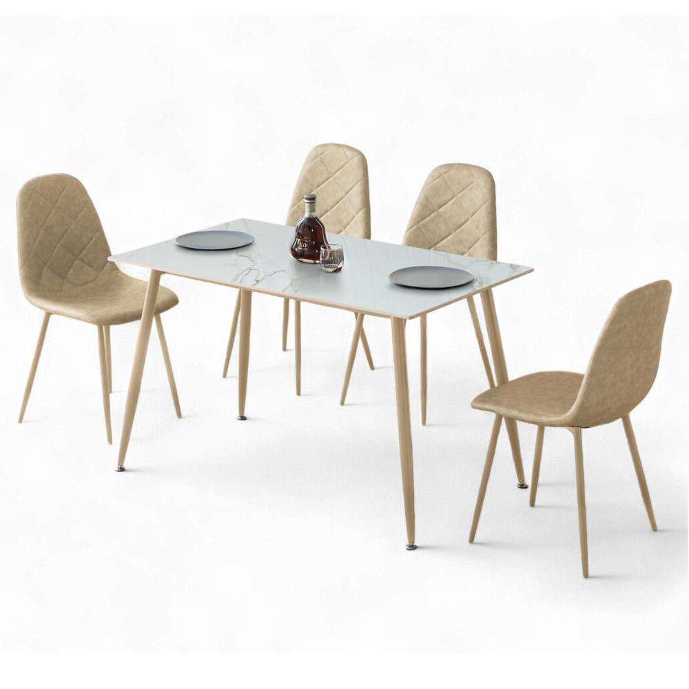 Foto 1 | Juego De Comedor 4 Sillas Mesa Rectangular Vanguardista