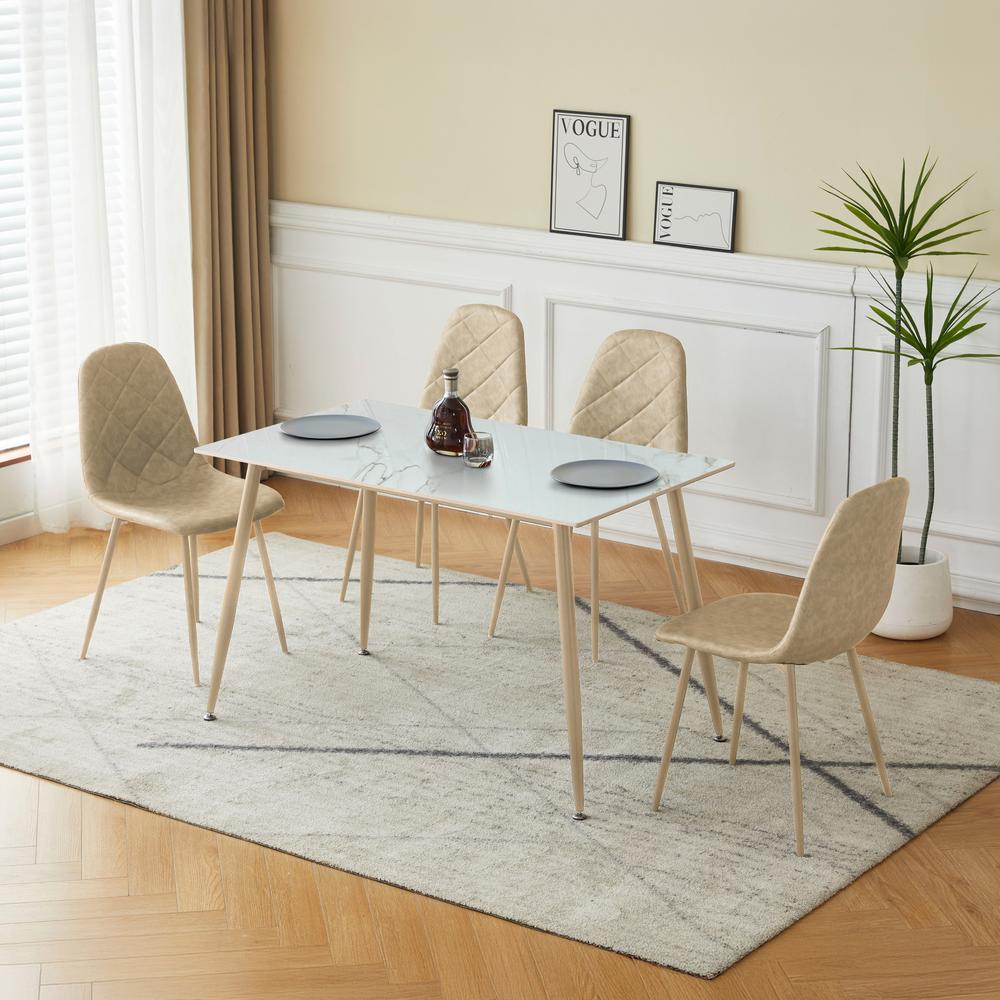 Foto 7 pulgar | Juego De Comedor 4 Sillas Mesa Rectangular Vanguardista