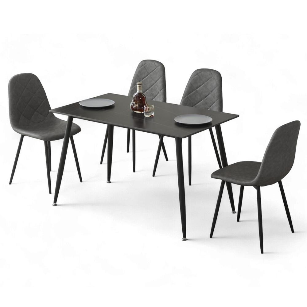 Foto 2 pulgar | Juego De Comedor 4 Sillas Mesa Rectangular Vanguardista