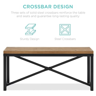 Foto 3 | Juego De Muebles De Comedor Best Choice Products Para 4 Personas Con 2 Bancos - Venta Internacional.