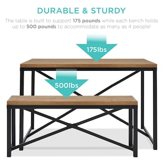Foto 6 | Juego De Muebles De Comedor Best Choice Products Para 4 Personas Con 2 Bancos - Venta Internacional.