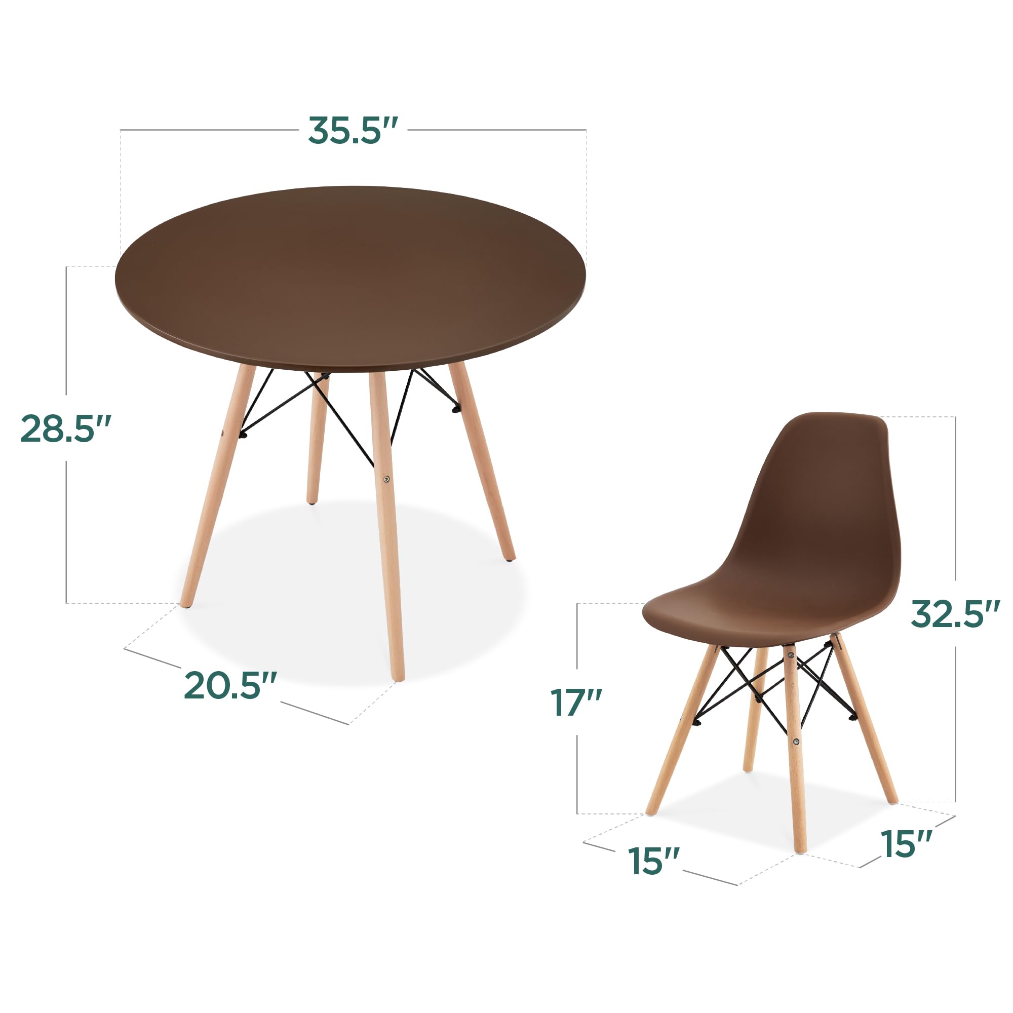 Foto 3 pulgar | Juego De Comedor Best Choice Products Compact Mid-century De 5 Piezas - Venta Internacional.