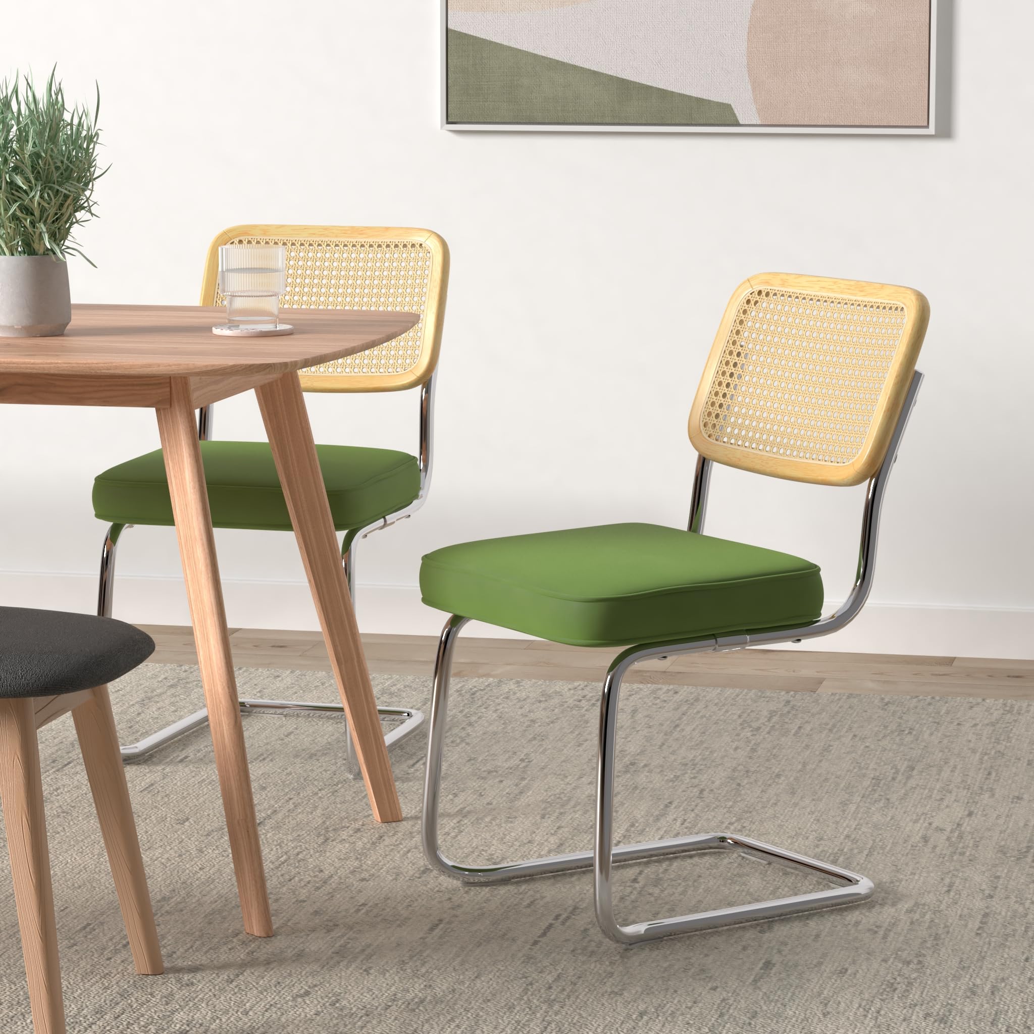 Foto 3 pulgar | Set De Sillas De Comedor Vevor Rattan Mid Century Modern 4 Unidades - Venta Internacional.