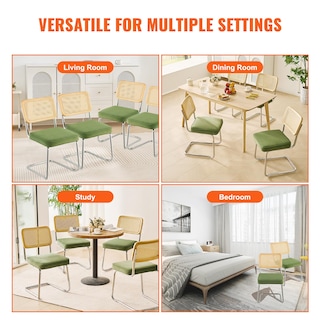 Foto 6 | Set De Sillas De Comedor Vevor Rattan Mid Century Modern 4 Unidades - Venta Internacional.