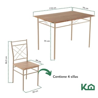 Foto 7 | Comedor KingsHouse de 4 Sillas