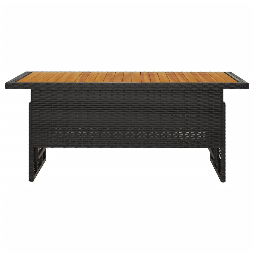 Foto 4 pulgar | Mesa De Patio Vidaxl Negra Con Superficie De Ratán Abatible De Madera De Acacia - Venta Internacional.