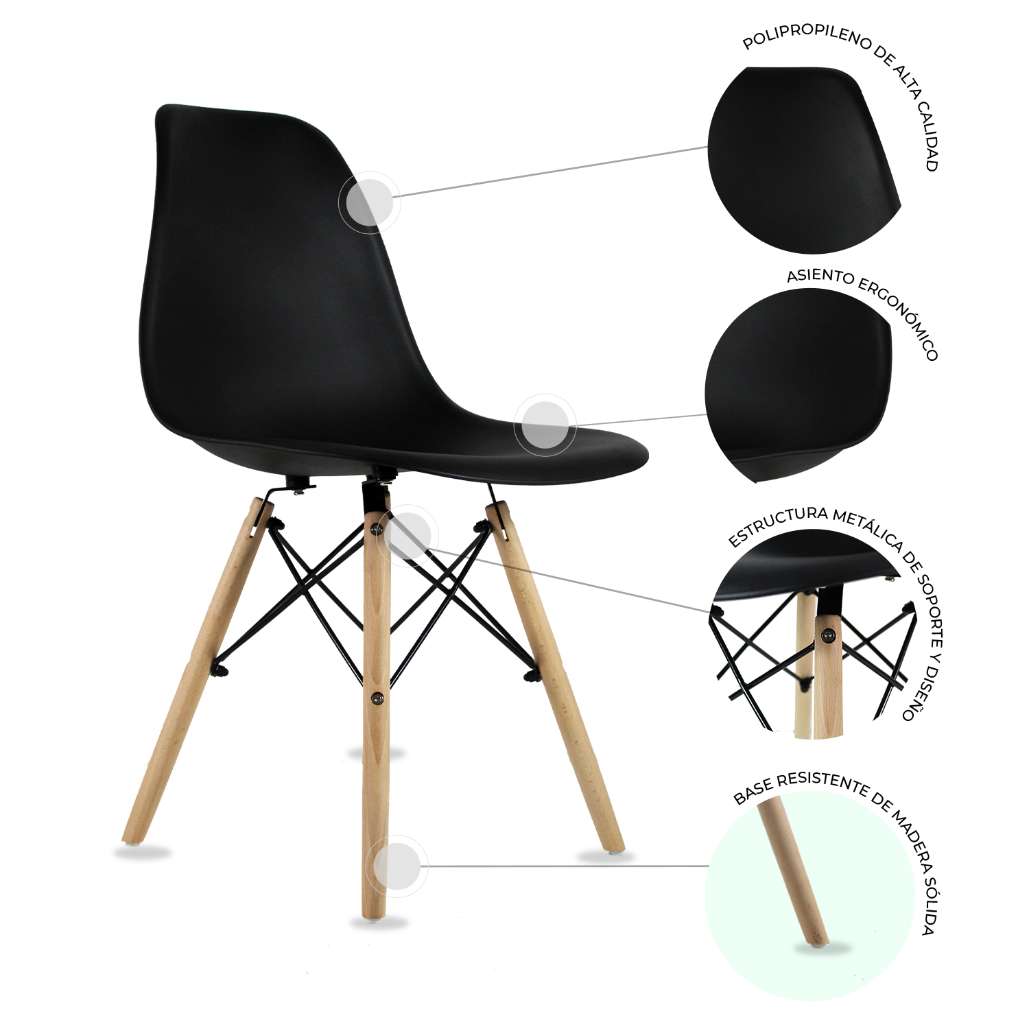 Foto 5 pulgar | Mesa Frankfurt Piedra 80 Marqu Con 4 Sillas Oslo Negro