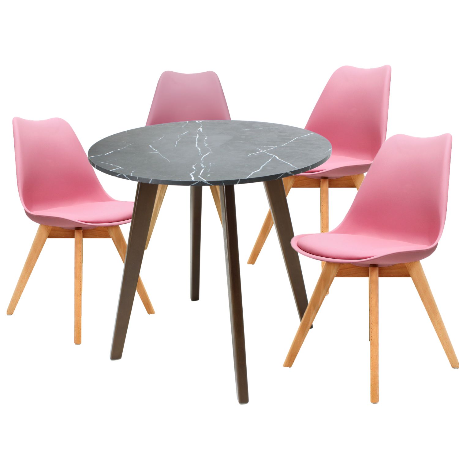 Foto 1 | Mesa Frankfurt Piedra 80 Marqu Con 4 Sillas Frankfurt Rosa