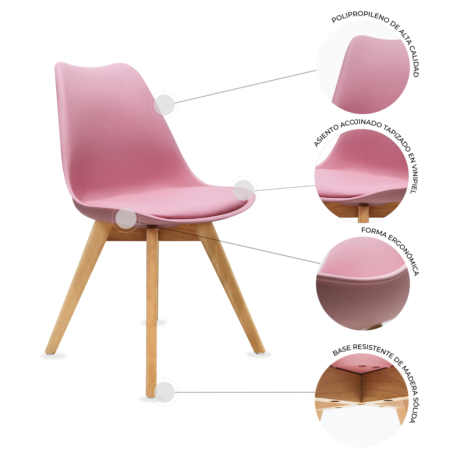 Foto 5 pulgar | Mesa Frankfurt Piedra 80 Marqu Con 4 Sillas Frankfurt Rosa