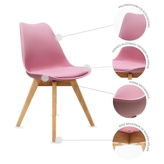 Foto 4 | Mesa Frankfurt Piedra 80 Marqu Con 4 Sillas Frankfurt Rosa