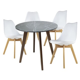 Foto 1 | Mesa Frankfurt Piedra 80 Marqu Con 4 Sillas Frankfurt Blanco