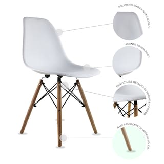 Foto 4 | Mesa Frankfurt Piedra 80 Calac Con 4 Sillas Oslo Blanco